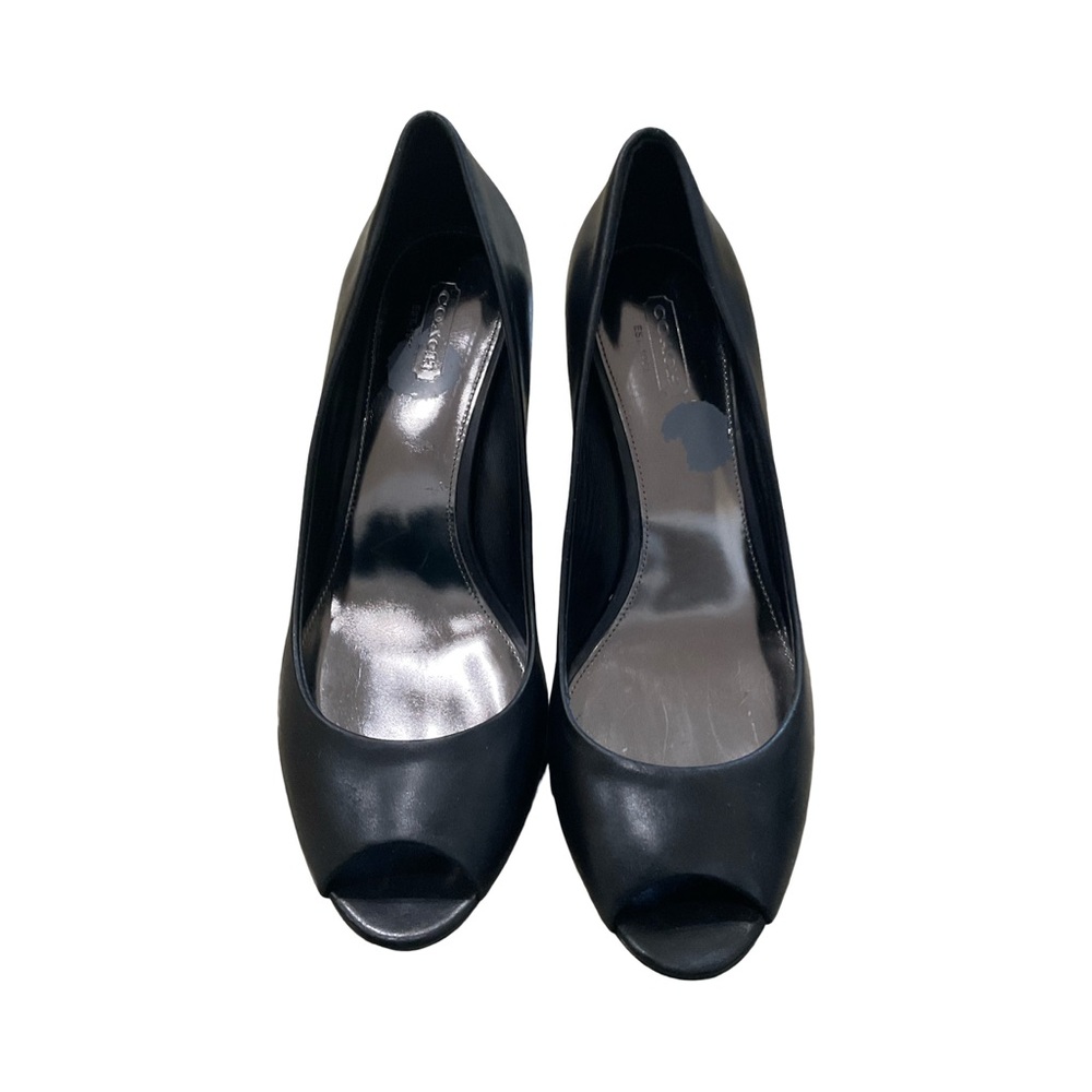 Coach Signature Wedge Peep-Toe Shoes monogram 
Size: 8 Black EUC - Picture 6 of 14